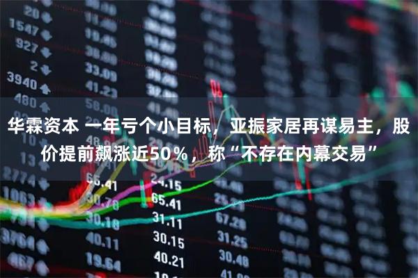 华霖资本 一年亏个小目标，亚振家居再谋易主，股价提前飙涨近50％，称“不存在内幕交易”