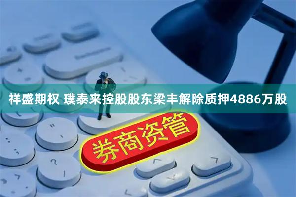 祥盛期权 璞泰来控股股东梁丰解除质押4886万股