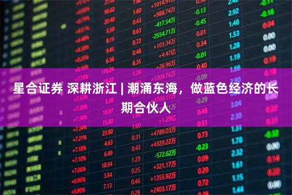 星合证券 深耕浙江 | 潮涌东海,做蓝色经济的长期合伙人